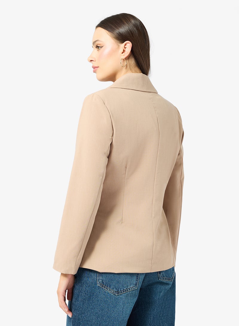 Ginger Cinched Waist Structured Longline Blazer - Image 2